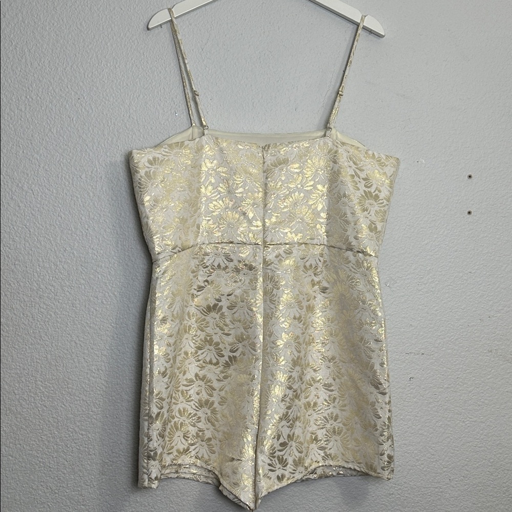 Altar'd State Ivory Gold Floral Romper Sleeveless Size XXL NWT Holiday Festival - Picture 3 of 16